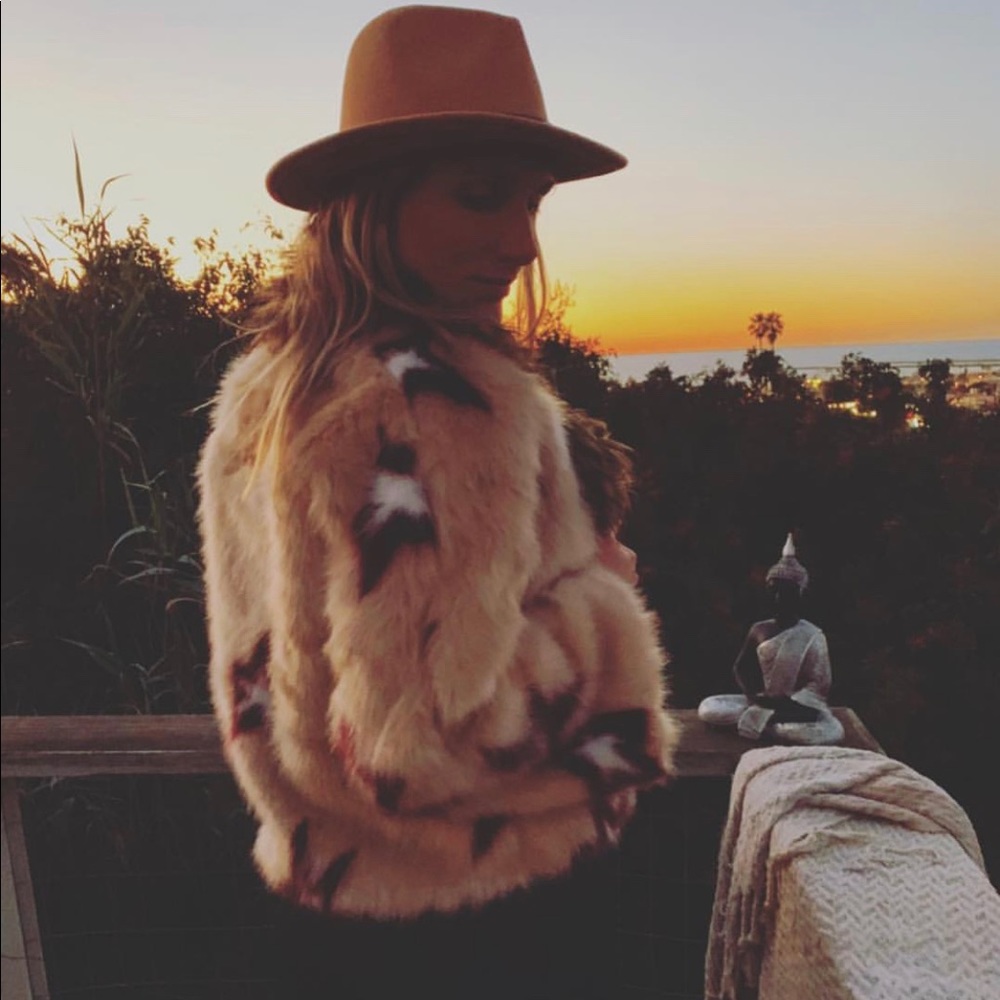Boutique star faux fur jacket